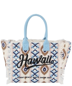 Hawaii Beach Flower Tote  Canvas CJF131 MULTI 3
